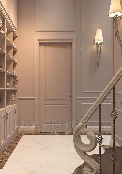  Cửa gỗ tự nhiên phủ sơn trắng tân cổ điển tại Keangnam